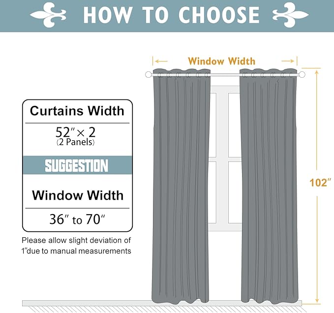 ChrisDowa Blackout Curtains 102 Inches Long 2 Panels Set for Living Room, Grommet Thermal Insulated Room Darkening Curtains for Bedroom (Brown, 52 x 102 Inch)