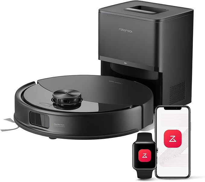 roborock Q10 S5+ Robot Vacuum and Mop with Self-Emptying, 10,000Pa Suction, Upgraded from Q8 max+, Obstacle Avoidance, Sonic Mopping, Dual Anti-Tangle Design, Auto Mop Lifting, Ideal for Pet Hair