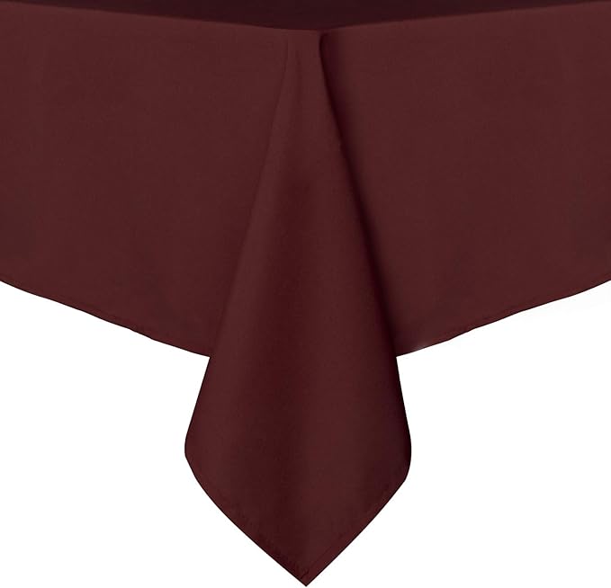 sancua Rectangle Tablecloth - 60 x 84 Inch - Stain and Wrinkle Resistant Washable Polyester Table Cloth, Decorative Fabric Table Cover for Dining Tables, Buffet Parties and Camping, Burgundy