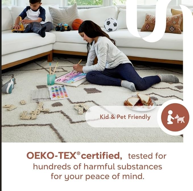 nuLOOM 7'6" x 9'6" Cozy Plush Area Rug, Machine Washable, Non-Slip, Soft Fluffy Shag Carpet for Living Room Bedroom Kids Room Nursery Home Decor, Jeni Green