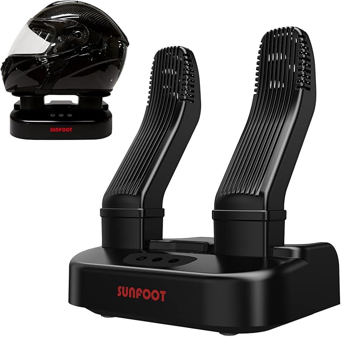 SUNFOOT Boot Dryer And Deodorizer Shoe Dryers For Work Boots, Ski Boot, Hats, Socks, Motorcycle Helmets Glove Dryer With Heat Blower, Quick Drying Boot Warmer Adjustable Timer And Rack (Black)