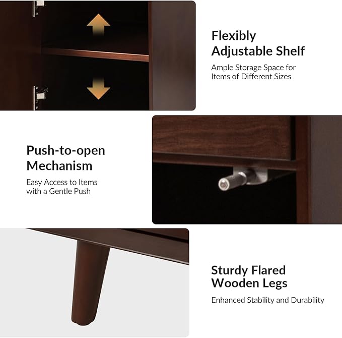 HULALA HOME End Table with Drawer Set of 2, Modern End Table with USB Ports and Outlets, Wooden Side Table with Storage-Walnut