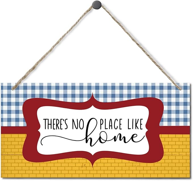 EDCTO Decorative Sign, Rustic Home Wall Art, 12 x 6 Inches, MDF Wood, Hanging Mount