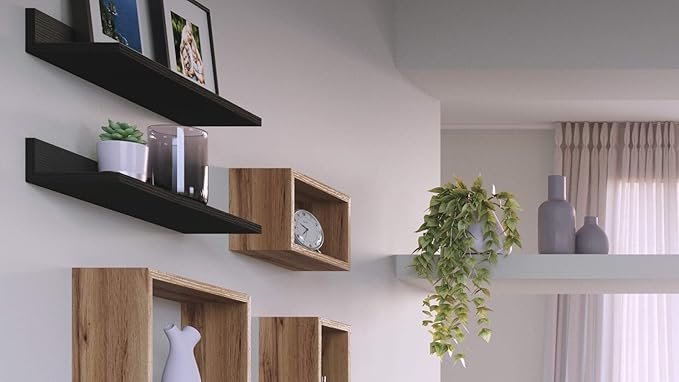 Mobili Fiver, Set of 2 Rachele Shelves, 31.49 in, Matt White, Made in Italy