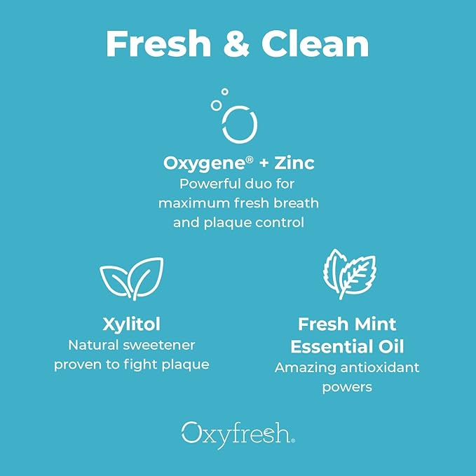 Oxyfresh Pro Formula Fresh Mint Mouthwash – Patented Zinc Mouthrinse for Fresh Breath & Soothing Gums – Dye Free, Fluoride Free, Alcohol Free Mouthwash – 3 Bottles, 16 oz. ea.