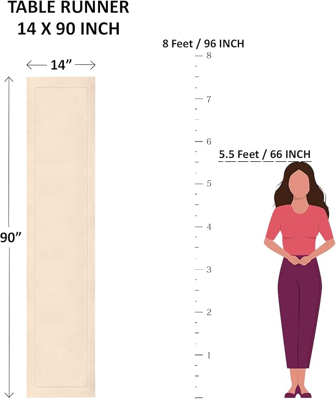 Solino Home Linen Table Runner 90 Inches Long - 100% Pure Linen Mustard Yellow Table Runner 14 x 90 Inch - Fete
