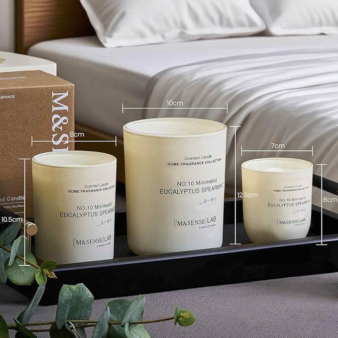 M&SENSE Natural Soy Candle| Leather Night | 16.6 oz, 95H Burn | Minimalist Scented Candle for Relaxation, Gifting, Home Décor | for Bedroom, Office, Party Large