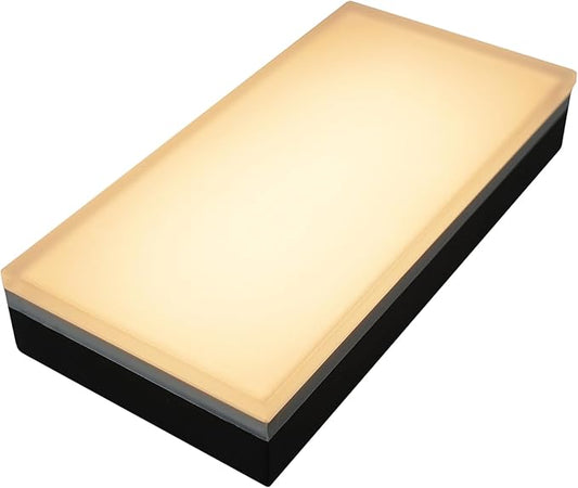 LUMENGY Paver Light 6X12 Inch (5.9 X 11.81 inch), Warm White 2700K Glare-Free Illumination for Driveways, Pathways, Pool Deck & Patios,12V AC/DC, Waterproof & Drive-Over Rated