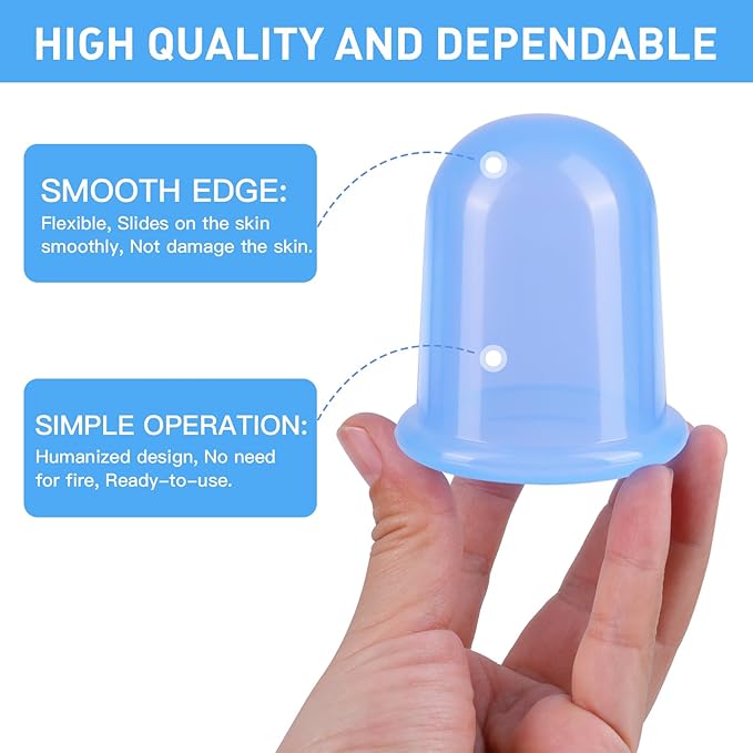 Silicone Cupping Therapy Set - Cupping Kit for Massage Therapy - Cellulite Remover Cupping Set - Anti Cellulite Cup Massager, Vacuum Suction Massage Cups for Cellulite Reduction