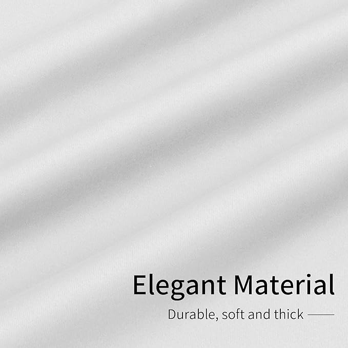 Easy-Going Blackout Curtains for Bedroom, Solid Thermal Insulated Grommet and Noise Reduction Window Drapes, Room Darkening Curtains for Living Room, 2 Panels(42x84 in, White)