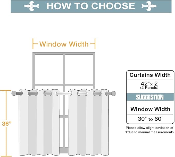 ChrisDowa Small Window Curtains for Kitchen and Bedroom - Grommet Short Thermal Insulated Room Darkening Curtains (2 Panels, Burgundy Red, 42 x 36 Inch)