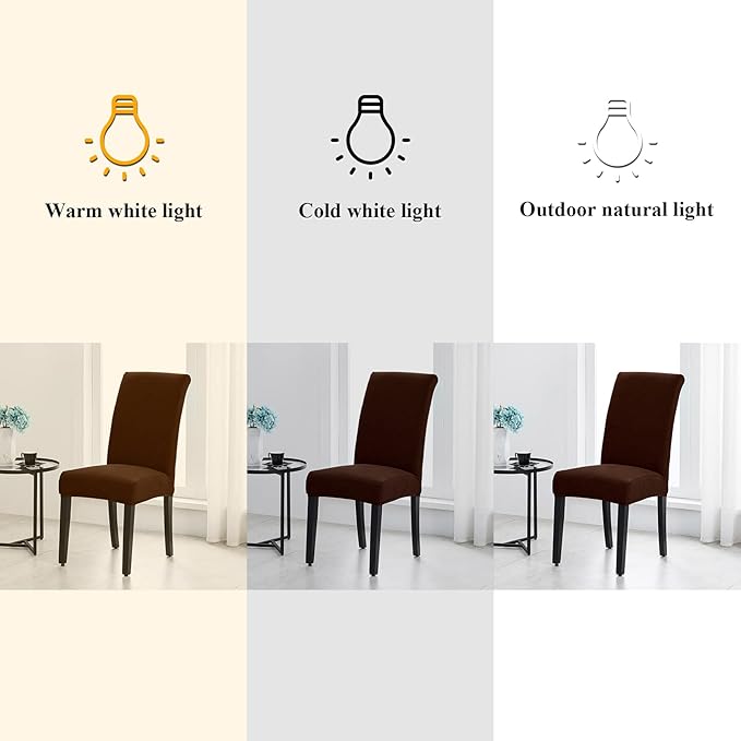 Joccun Chair Covers for Dining Room Set of 4,Dining Chair Slipcovers Stretch Dining Room Chair Covers Seat Protector,Washable Parsons Chair Cover for Home,Hotel(Chocolate,4 Pack)