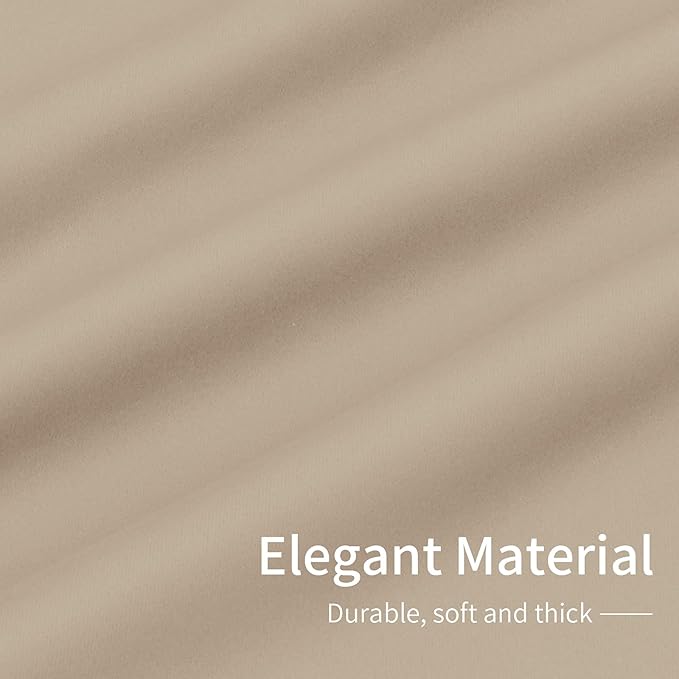 Easy-Going Blackout Curtains for Bedroom, Solid Thermal Insulated Grommet and Noise Reduction Window Drapes, Room Darkening Curtains for Living Room, 2 Panels(42x84 in, Beige)