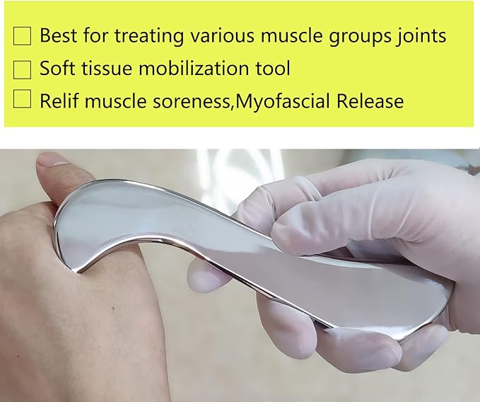 3 in 1 Muscle Scraper Stainless Steel IASTM Set, Physical Therapy Massage Scraper, Gua Sha Muscle Treatment Tools