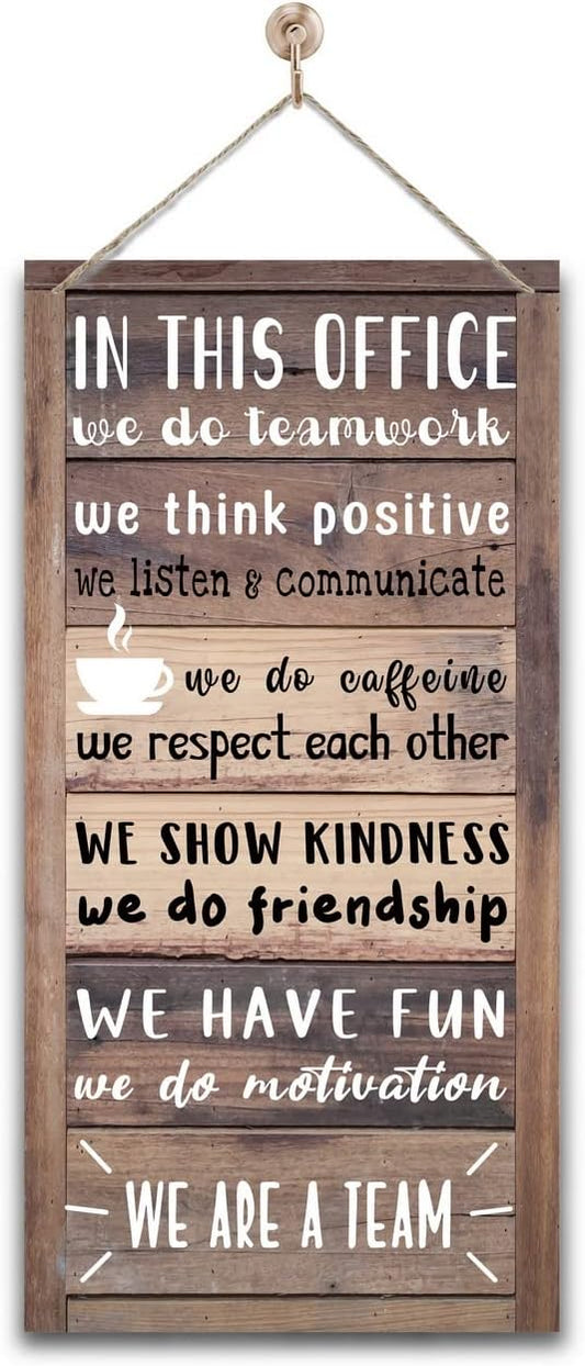 We Are A Team Office Signs Decor, Hanging Wood Sign Office Decoration, Motivational Quotes Wall Décor, Human Resources Offices Wall Decoration, Team Gift, Gift for Leader
