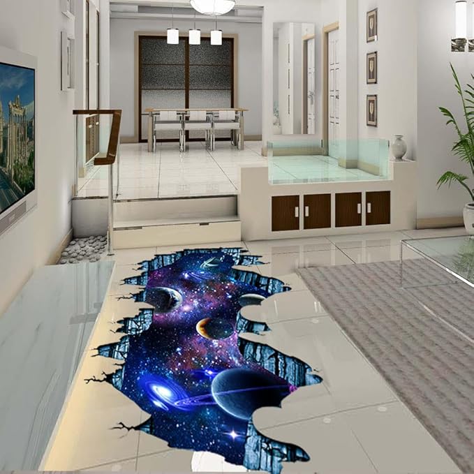 Quanhaigou Galaxy Wall Sticker,Space Wall Decal,Planet Wallpaper Decoration Decor