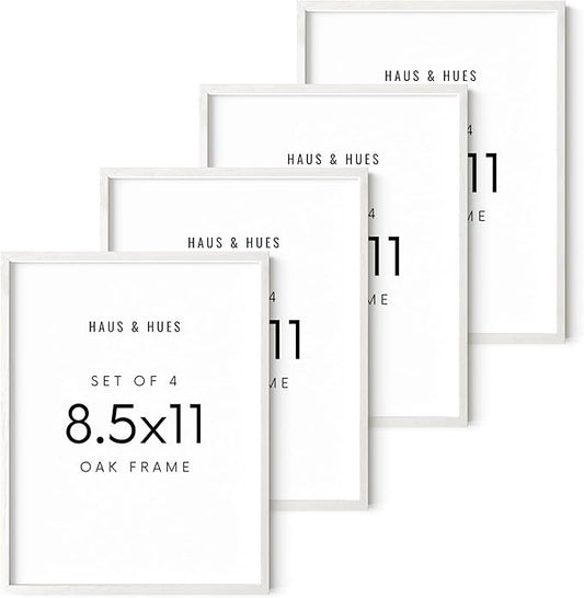HAUS AND HUES Standalone White Oak Frame Set of 4-8.5x11