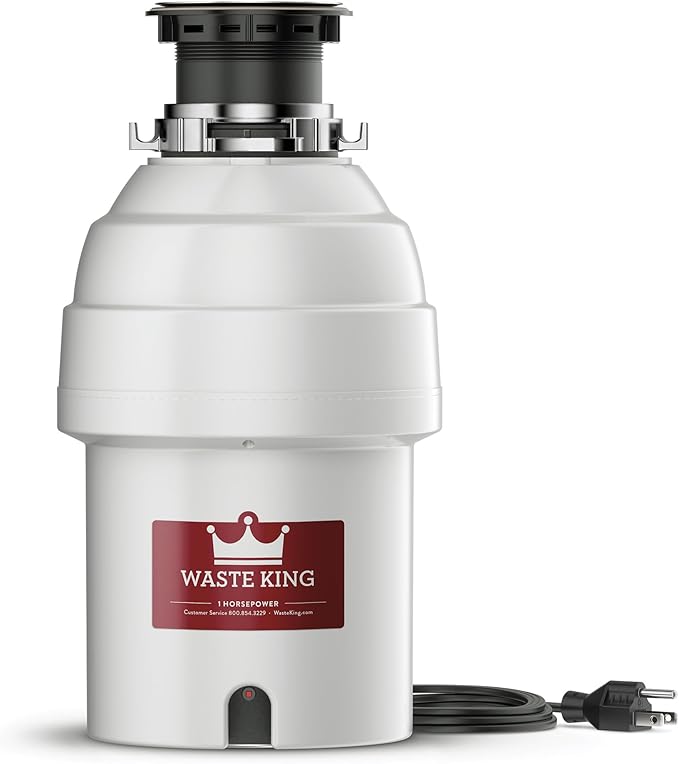 Waste King Garbage Disposal for Kitchen Sink with Power Cord, Food Waste Disposer, L-8000