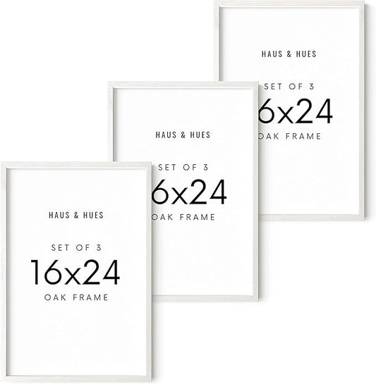 HAUS AND HUES Standalone White Oak Frame Set of 3-16x24