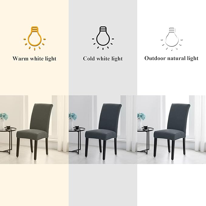 Joccun Chair Covers for Dining Room Set of 8, Dining Chair Slipcovers Stretch Dining Room Chair Covers Seat Protector,Washable Parsons Chair Cover for Home,Hotel,Banquet(Gray,8 Pack)
