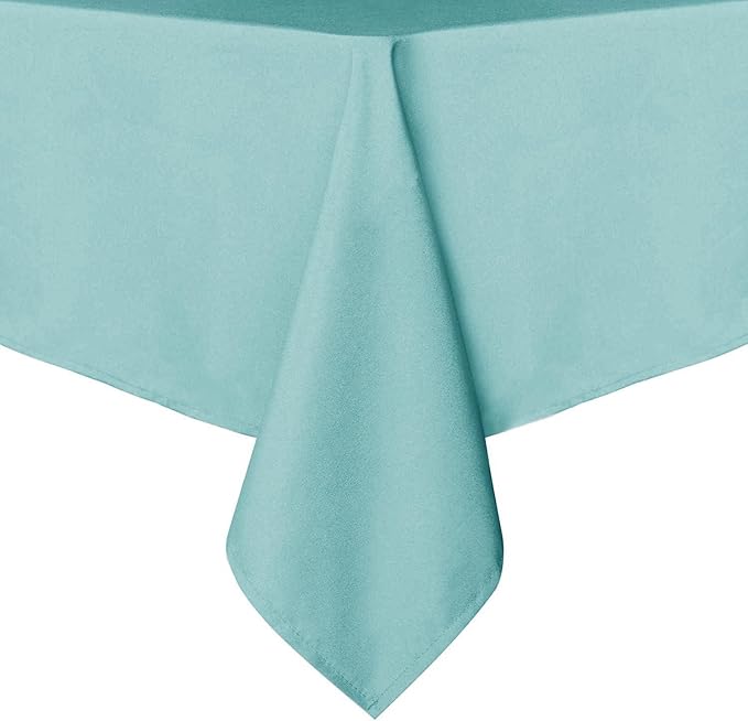 sancua Rectangle Tablecloth - 60 x 102 Inch - Stain and Wrinkle Resistant Washable Polyester Table Cloth, Decorative Fabric Table Cover for Dining Tables, Buffet Parties and Camping, Turquoise