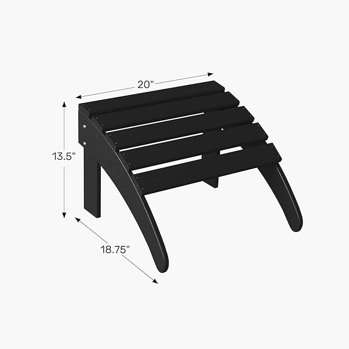 WestinTrends Outdoor Ottoman, Patio Adirondack Ottoman Foot Rest, All Weather Poly Lumber Folding Foot Stool for Adirondack Chair, Widely Used for Outside Porch Pool Lawn Backyard, Pacific Blue
