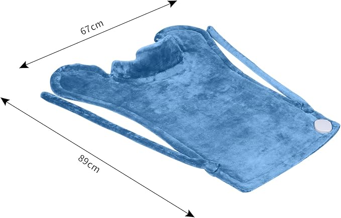 26" x 35" Flannel Neck&Shoulder&Back Heating Pad with 12 Temperature Settings& Countdown Timer,Pain Relief for Back/Neck/Shoulders/Menstrual Pain, Christmas Gifts for Women Men Mom Dad(Light Blue)