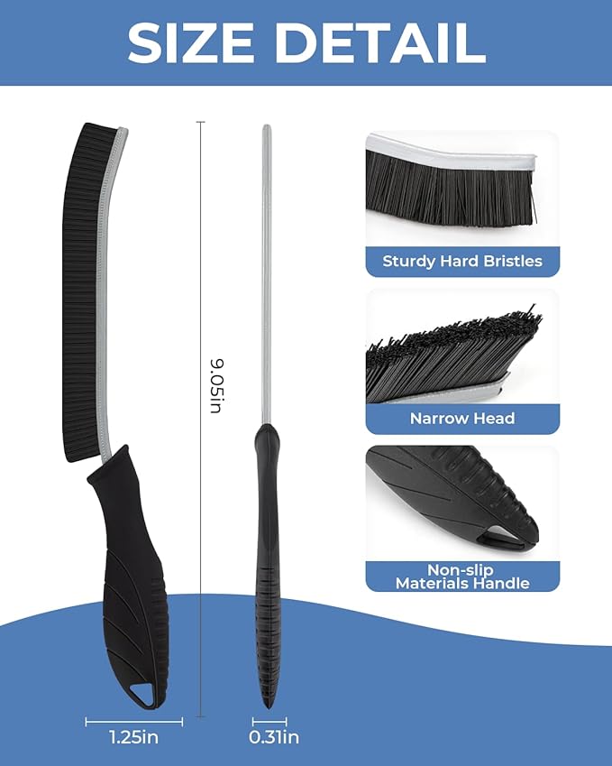 Crevice Cleaning Brushes, Cleaner Scrub Brush Tool for Hard to Reach Tight Space, Home Essentials, Cleaning Supplies for Shower, Bathroom, Kitchen, Toilet, Window