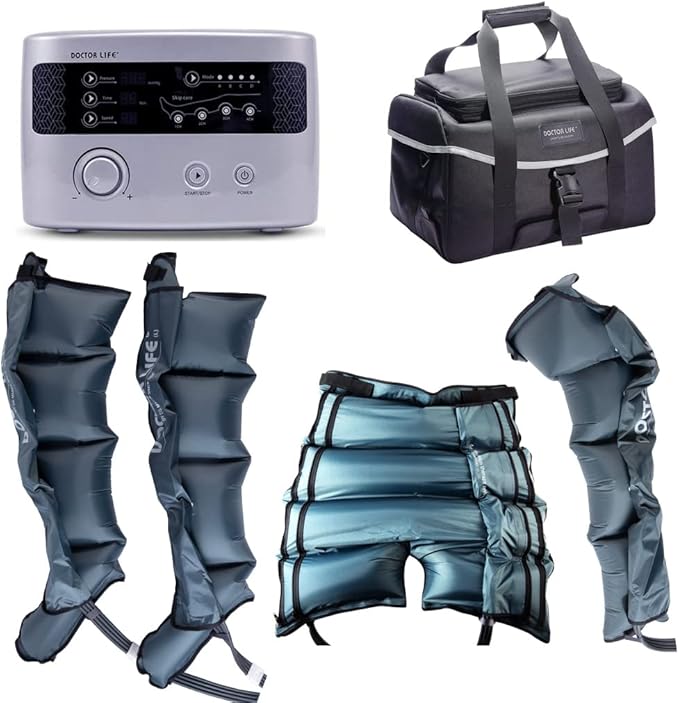 DOCTOR LIFE LX9max Full Body (C) - Sequential Air Compression Recovery System : Device + Legs (XL) + Arm + Centerbody + Bag (FSA-HSA Approved)