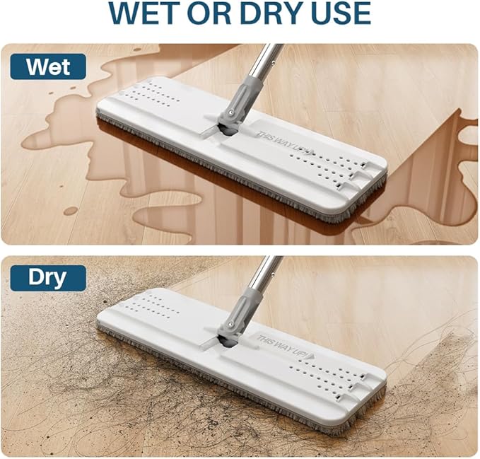 JOYMOOP Mop and Bucket Set, Dust Mops for Floor Cleaning, Wall Mop with 2 Microfiber Mop Head Replacement