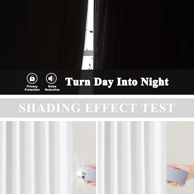 Vision Home White Pinch Pleated Full Blackout Curtains Thermal Insulated Window Curtains 120 inch for Living Room Bedroom Room Darkening Pinch Pleat Drapes with Hooks Back Tab 10 FT 60" Wx120 Lx1