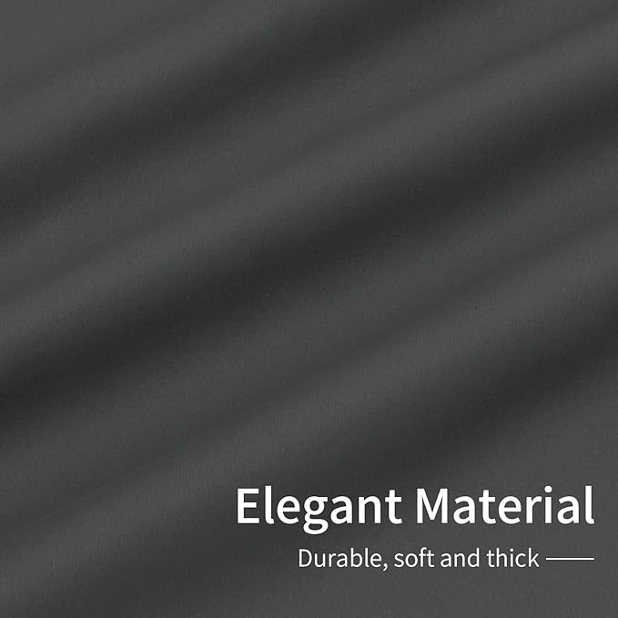 Easy-Going Blackout Curtains for Bedroom, Solid Thermal Insulated Grommet and Noise Reduction Window Drapes, Room Darkening Curtains for Living Room, 2 Panels (34x72 in, Gray)