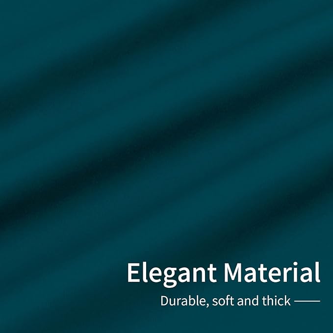 Easy-Going Blackout Curtains for Bedroom, Solid Thermal Insulated Grommet and Noise Reduction Window Drapes, Room Darkening Curtains for Living Room, 2 Panels (42x54 in, Peacock Blue)