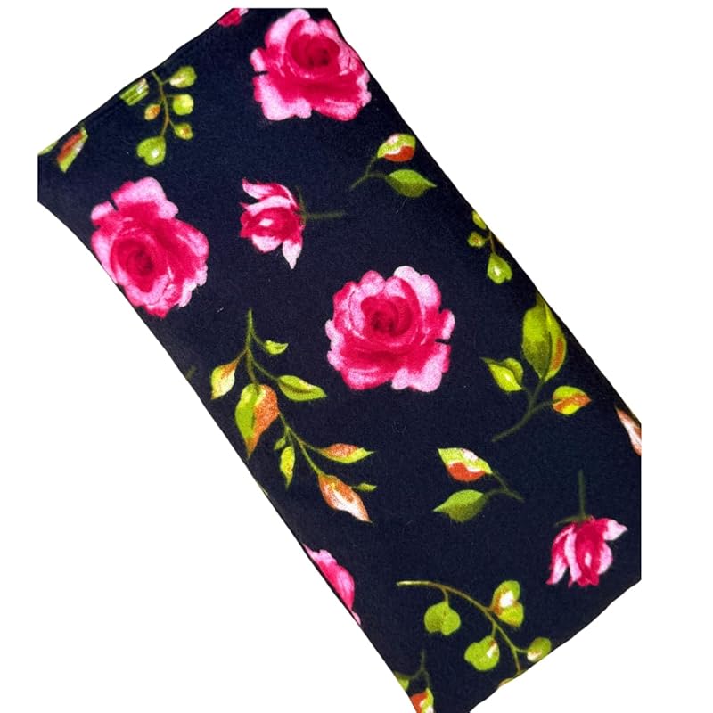 Large Microwave Heating Pad with Flax Seed, Scented or Unscented, Good For Back Pain or Cramps, Moist Heat Therapy or Ice Pack, Microwavable Bean Bag, 6" x 12" (Roses, Peppermint & Chamomile)