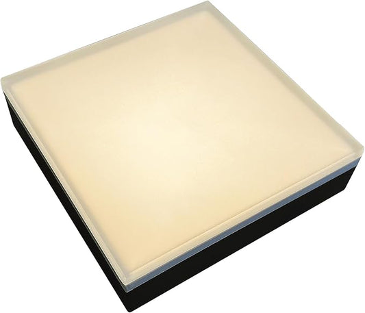 LUMENGY Paver Light 9×9 Inch (8.85 x 8.85 inches), 2700K Warm White Glare-Free Illumination for Driveways, Pathways, Pool Deck & Patios,12V AC/DC, Waterproof & Drive-Over Rated