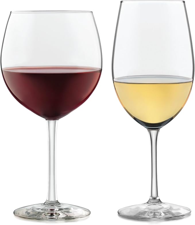Libbey Vineyard Reserve Wine Glass Set of 8, Clear Wine Glasses for Red and White Wine, Great for Merlot, Bordeaux, Chardonnay, Gifts, Holiday, Birthday Party