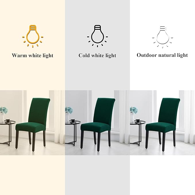 Joccun Chair Covers for Dining Room Set of 2, Dining Chair Slipcovers Stretch Dining Room Chair Covers Seat Protector,Washable Parsons Chair Cover for Home,Hotel,Banquet(Hunter,2 Pack)