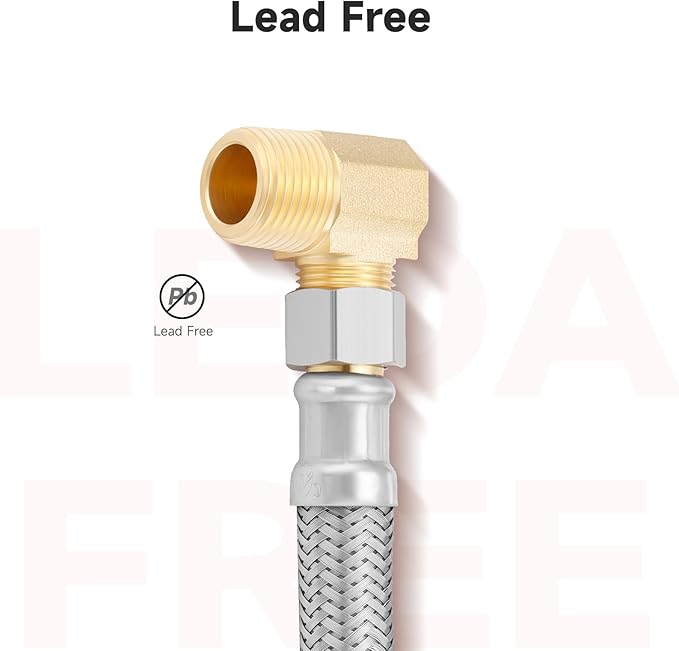 Roastove Universal Dishwasher Installation Kit,4 Ft Stainless Steel Dishwasher Hose,Burst Proof Water Supply Line with 3/8" Compression Connections