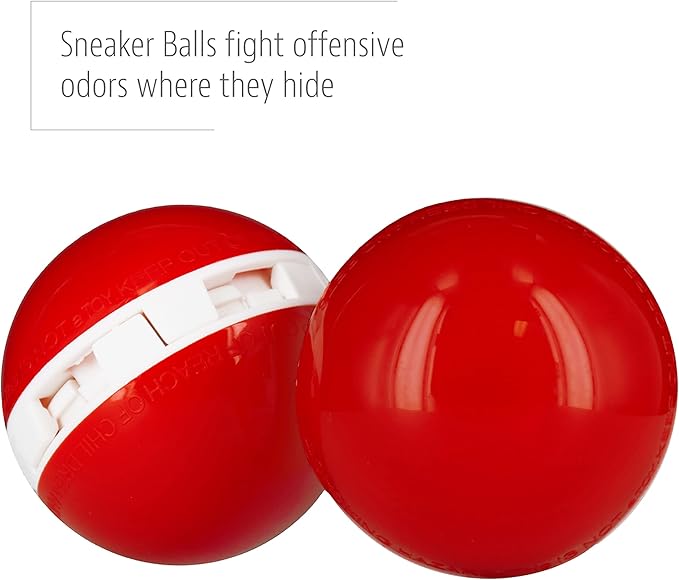 Sneaker Balls Odor-Fighting Shoe Fresheners, Eliminates Unpleasant Smells, Perfect For Sneakers, Gym Bags, Gear Bags, Drawers, Lockers, And More!, Happy, 2 Pack