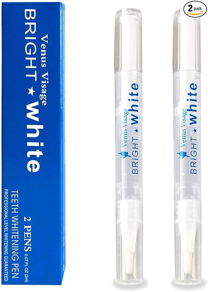 Venus Visage Award Winning Teeth Whitening Pen, 20+ Uses - Teeth whitening Kit Professionally formulated - Best Teeth whitening Gel Pen Teeth Whitener - Low Sensitivity (Mint) (0.07 Fl Oz (Pack of 2))