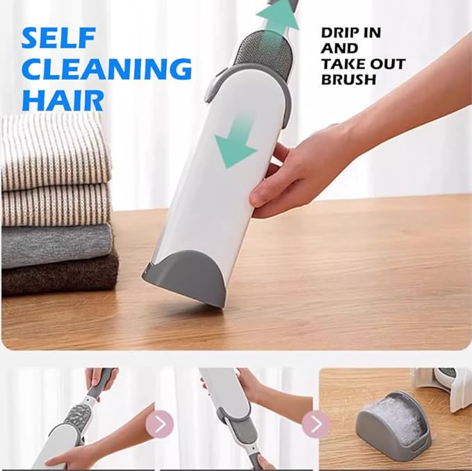 Self-Cleaning Pet Hair Remover, Lint Remover, Cat Fur Bush, Sitcky Roller for Clothes, Reusable Hair Cleaner Brush, Lint Brush for Clothes, Better Than Tapes Roller Brush B (Pink)