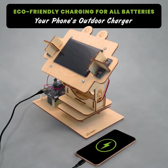 SolarX V2: Sun-Tracking Solar Panel DIY Kit with Arduino Nano, Solar Sun Tracker Sytem with Electronic Components, Educational Sun Tracker Kit, Solar Coding Kit