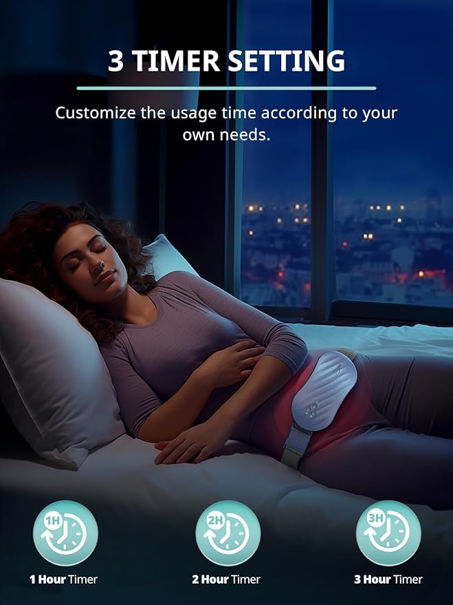 Slimpal AI Portable Heating Pad for Period Cramps, Smart AI Heat Chip, Electric Cordless Heating Belt for Back, Belly, Waist, Stomach, Menstrual Wearable Heating Pad Gifts for Girl Women Her Pink S2