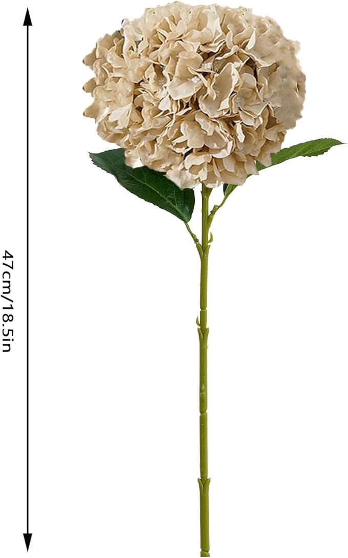 8pcs Fake Flowers Silk Hydrangea Artificial Flowers Bouquets Faux Hydrangea Stems for Home Table Centerpieces Wedding Party Decoration