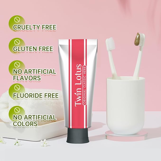 Original Herbal Toothpaste - Travel Size 0.88 oz, Pack of 4 - Fluoride-Free, Fresh Mint - Natural, Non GMO, Fluoride Free, Gluten Free,Oral Care, Freshens Breath