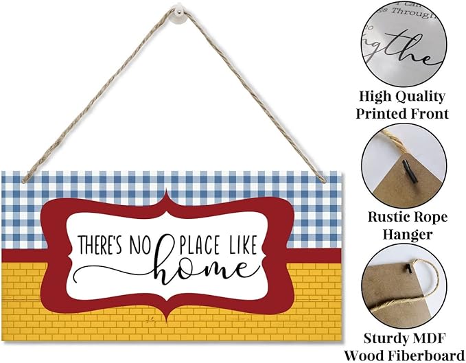 EDCTO Decorative Sign, Rustic Home Wall Art, 12 x 6 Inches, MDF Wood, Hanging Mount