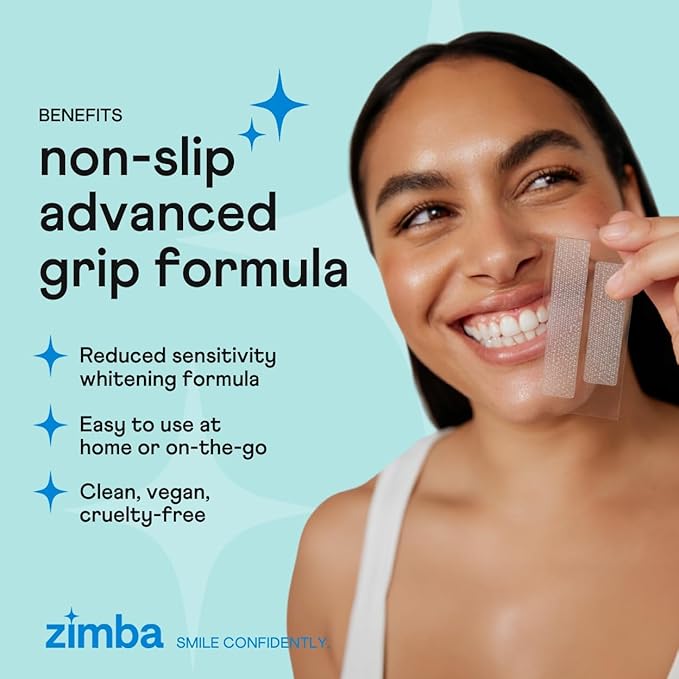 Zimba Teeth Whitening Strips 3-Pack Sampler Bundle | Watermelon, Cherry, Mint | Vegan Whitening Strips, Enamel Safe Teeth Whitening, Hydrogen Peroxide Tooth Whiteners