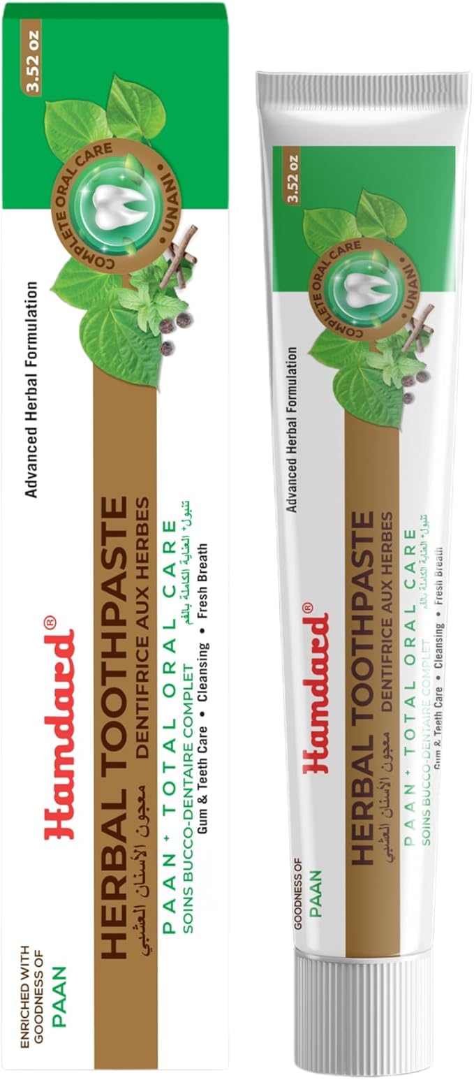 Hamdard Paan Total Oral Care Toothpaste – 100g (Pack of 4) | Herbal Ayurvedic Toothpaste with Paan Flavor | Fluoride-Free | Gum Care, Fresh Breath & Natural Oral Hygiene