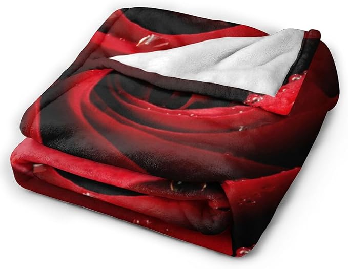 HGOD DESIGNS Red Rose Throw Blanket Ultra Soft Warm All Season Rose Decorative Fleece Blankets for Bed Chair Car Sofa Couch Bedroom 40"X50"