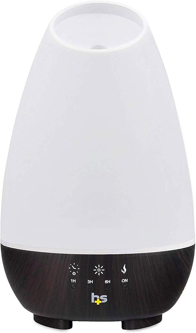 HealthSmart Essential Oil Diffuser, Cool Mist Humidifier and Aromatherapy Diffuser, FSA HSA Eligible with 500ML Tank for Large Rooms, Adjustable Timer, Mist Mode and 7 LED Light Colors, (Pack of 2)